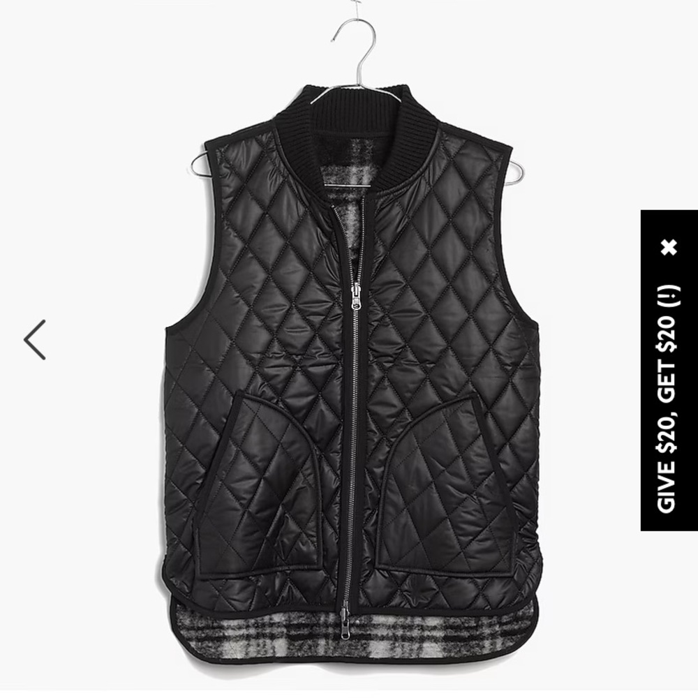 Madewell Reversible Vest in Copeland Plaid